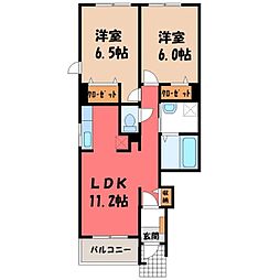 グリーンローズ 2LDKの間取図画像