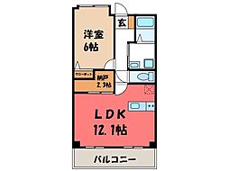 秋桜館・西原 1SLDKの間取図画像