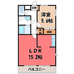 サン・プロニティ 1LDKの間取図画像