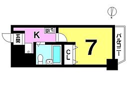 グランピアナベシマ 1Kの間取図画像