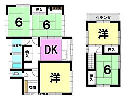 若葉町　中古戸建 5DKの間取り