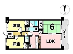 チサンマンション大治エントランスB 3LDKの間取図画像