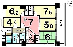レインボー甚目寺 5DKの間取図画像