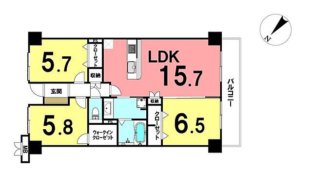 間取り ＼高知市一宮南町1丁目　サーパスシティ高知I／ 4階/-