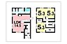間取り：3LDK+ウォークインクローゼット【建物面積84.45m2 (25.54坪)】