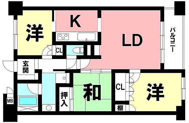 間取り サーパス東千石 3階/-