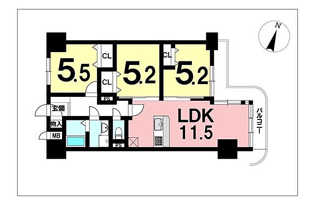 間取り トーカンマンション中央町　第22 3階/-