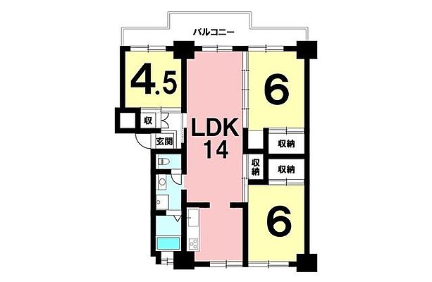 間取り 鴨池ハイム6号棟 8階/-