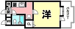 メゾンド城西 1Kの間取図画像