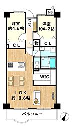 藤和守口ハイタウン 2SLDKの間取図画像