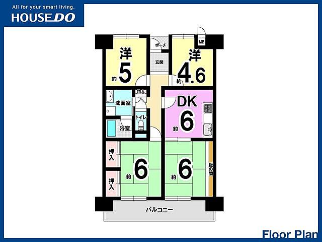 間取り サンパーク門司緑ヶ丘　藤松小・緑丘中学校 4階/-