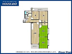 南沼グリーンマンション弐番館 4LDKの間取図画像
