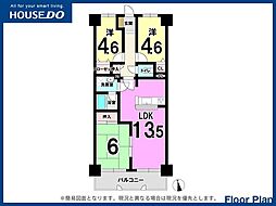 藤和ハイタウン企救丘駅前 3LDKの間取図画像