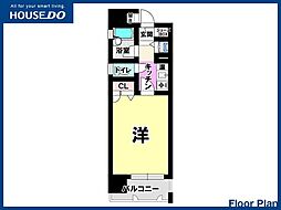 ロマネスク西新第5 1Kの間取図画像