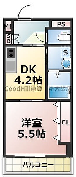 グランフォルテ田川 ｜大阪府大阪市淀川区田川2丁目(賃貸マンション1DK・6階・30.56㎡)の写真 その2