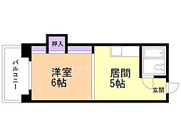 ノースタウンハウス 1DKの間取図画像