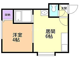 フォレストイン麻生 1DKの間取図画像