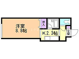 ノースコート18 1Kの間取図画像
