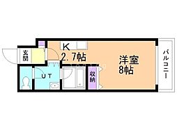 東洋ハイツA 1Kの間取図画像