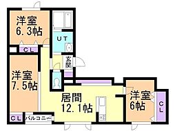i-townみずほ 3LDKの間取図画像