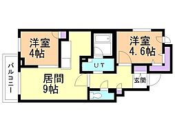 クラッセ札幌シティアクシアノーステラス 2LDKの間取図画像