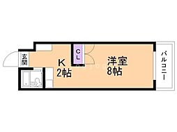 NORTHPOLE北大前 1Kの間取図画像