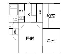 メイユール篠路N 2LDKの間取図画像