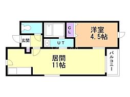 ライズ313 1LDKの間取図画像