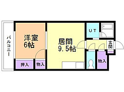 メゾン恵和北24 1LDKの間取図画像