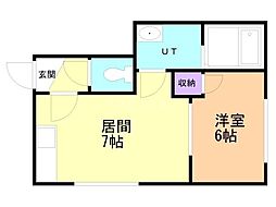 アーバンコート31B 1DKの間取図画像