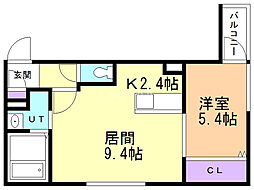 PINEHILL'SASABU 1LDKの間取図画像