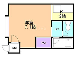 クレドール379 1Kの間取図画像