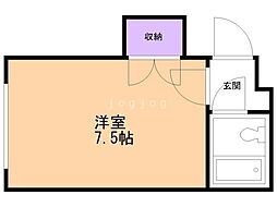 メゾンサッポロN26W5 ワンルームの間取図画像