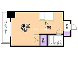 スタジオシティ 1Kの間取図画像