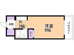 メゾン・ド・カナル 1Kの間取図画像