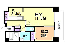 D'グラフォート札幌ステーションタワー 1LDKの間取図画像