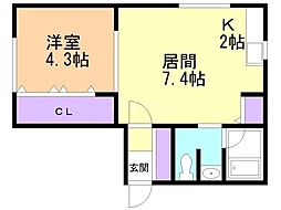タカラノースデュオ 1LDKの間取図画像