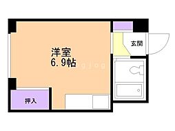 福住ビル ワンルームの間取図画像