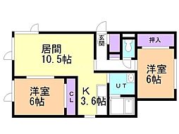 麻生彩館 2LDKの間取図画像