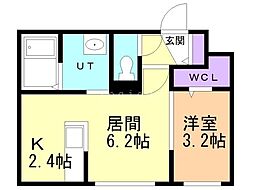 札幌市北区麻生町4丁目マンション 1LDKの間取図画像