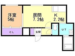 MTガーデンノース3 1LDKの間取図画像