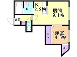 CREANORTH25 1LDKの間取図画像
