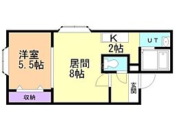 アステリア 1LDKの間取図画像