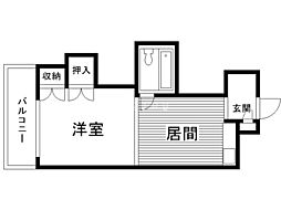 ノースタウンハウス 1DKの間取図画像