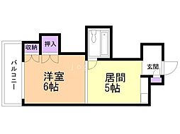 ノースタウンハウス 1DKの間取図画像