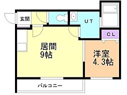 ピリカ北大前 1LDKの間取図画像
