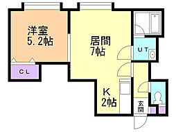 エレガンスコート 1LDKの間取図画像