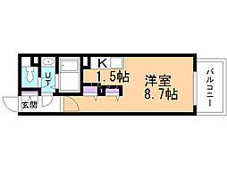 グレースコート北18条 1Kの間取図画像