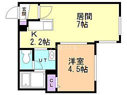 ビヨンド麻生 1DKの間取図画像