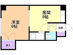 ダイアナ麻生MS 1DKの間取図画像